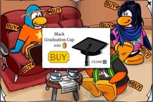 Club Penguin Black Graduation Cap