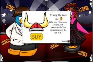 Club Penguin Red and Blue Viking Helmets