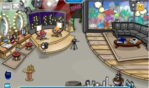 Image of the back stage in Club Penguin