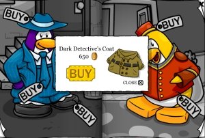 Club Penguin Dark Detective's Coat